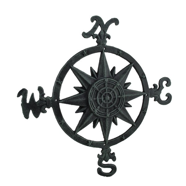 Green Verdigris Indoor Outdoor Cast Iron Compass Rose Wall Hanging 19 X 19 X 0 75 Inches Overstock 17180569