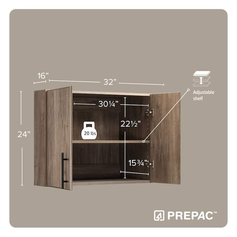 Prepac Winslow Elite 32-inch Stackable Wall Cabinet - 32 Inch