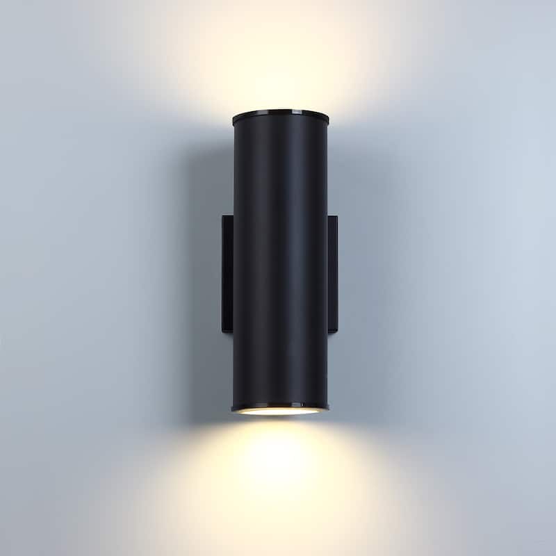 Modern 12.5 Inch LED Cylinders Outdoor Wall Sconce