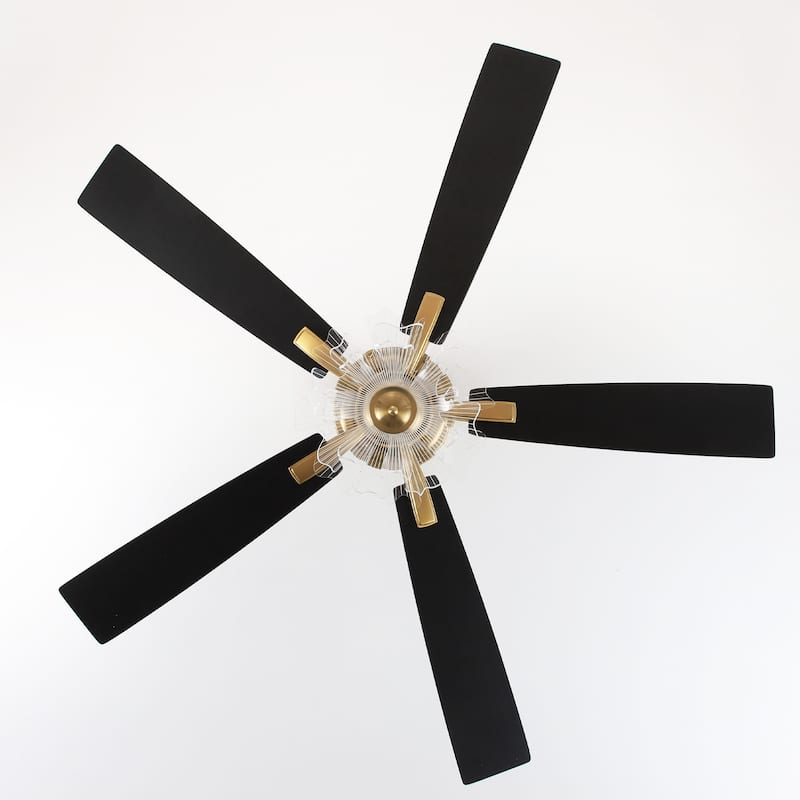 52" Modern Gold Acylic Flower Diammable Ceiling Fan with Light and Remote