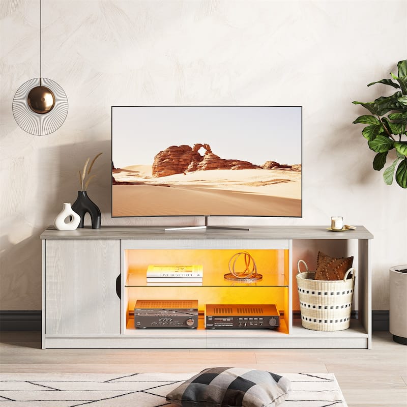 Modern TV Stand for up to 65" TVs Gaming Entertainment Center with Adjustable Shelves for PS5 - 58 inches
