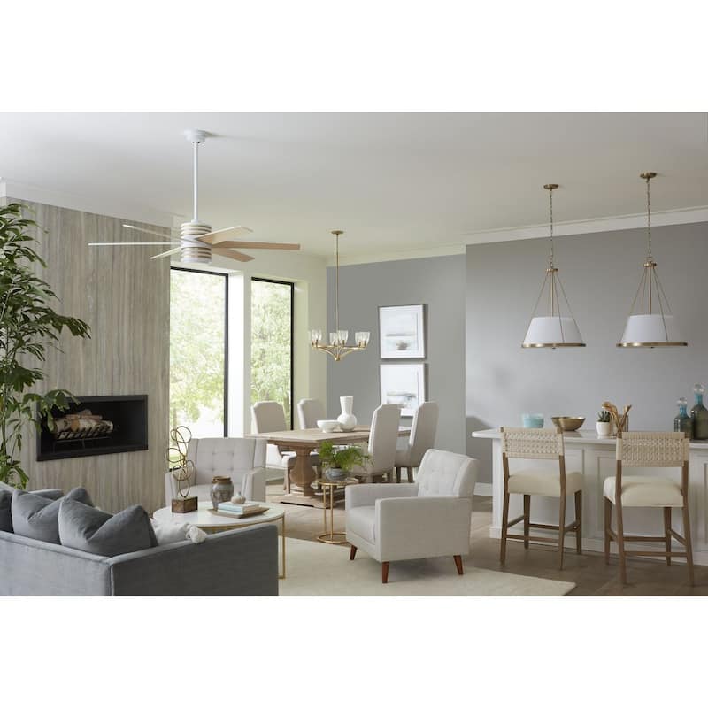 Parkhurst Collection Six-Light New Traditional Brushed Bronze Clear Glass Chandelier Light - 30 in x 30 in x 14 in