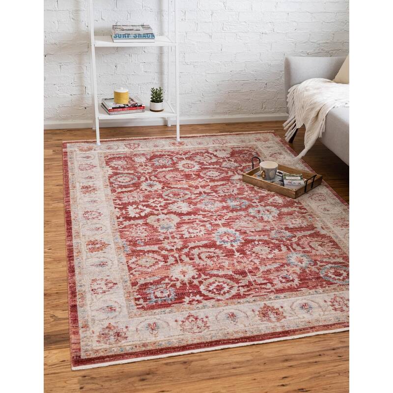Traditional Falmouth Collection Area Rug - Red - 5'x8'