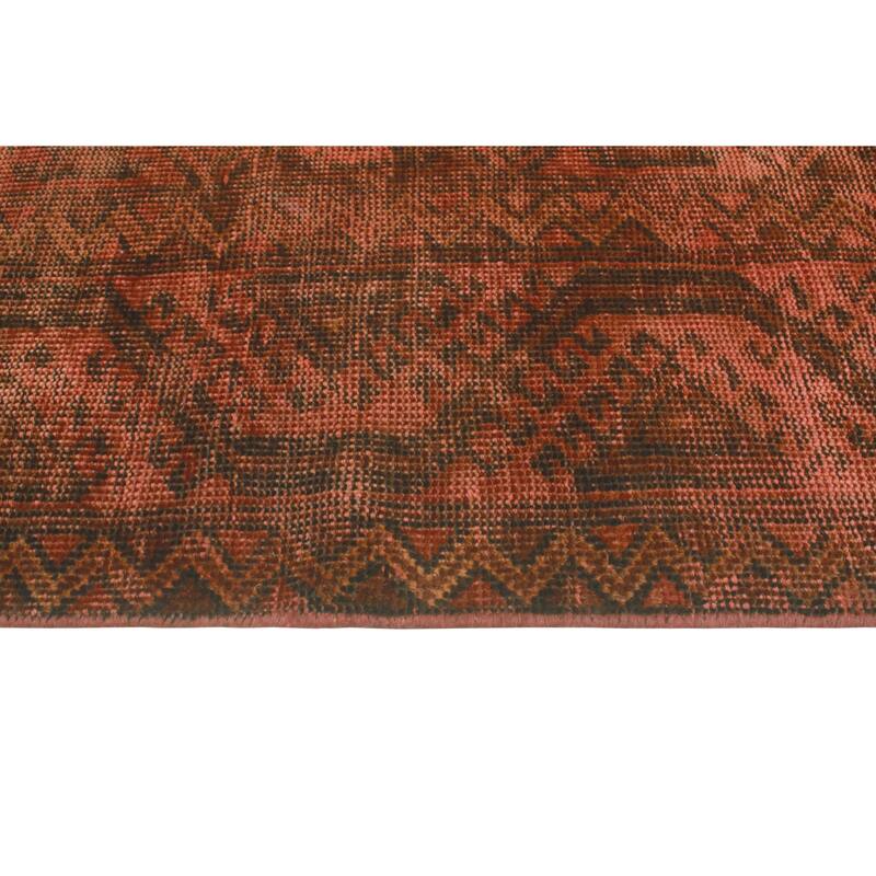 Vintage Overdyed Dahlia Orange/Brown Runner - 3'5" x 6'2"