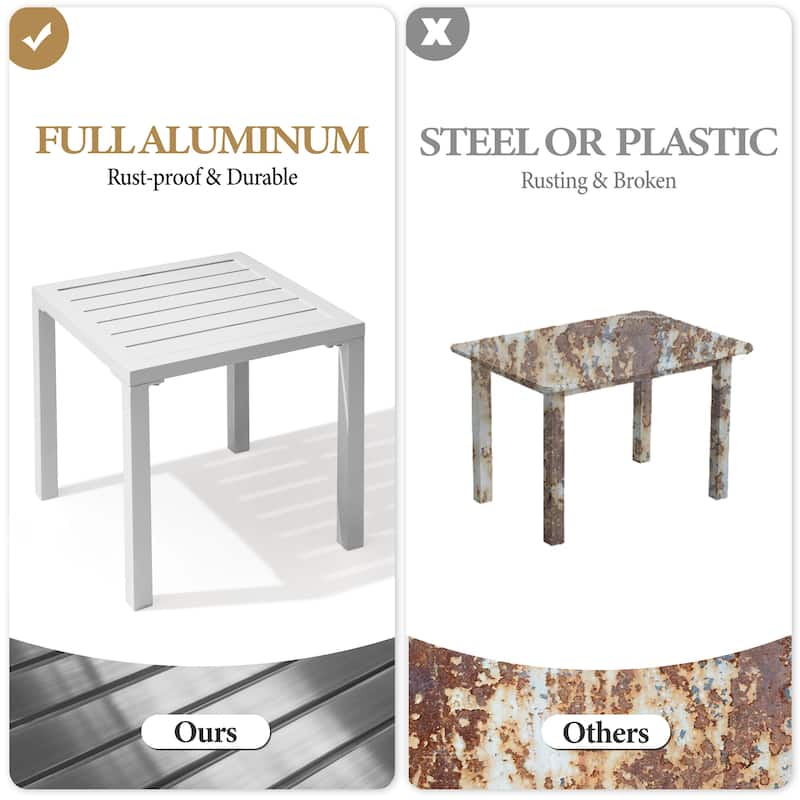 Crestlive Products Modern Square Aluminum Side End Table