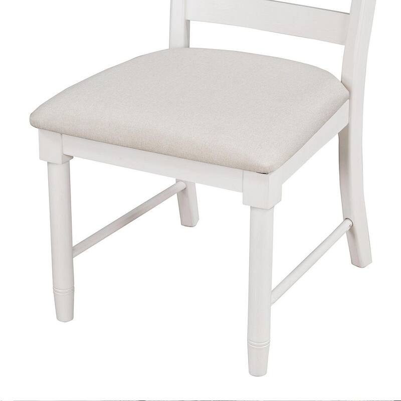 Wooden Round Drop Leaf Extendable Dining Table Set with 4 Upholstered Chairs