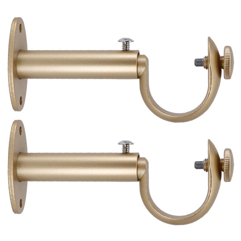 MERIVILLE Set of 2 Curtain Drapery Rod Bracket for 1-Inch Rod - Royal Gold - For 1" or 1 1/4" Rod