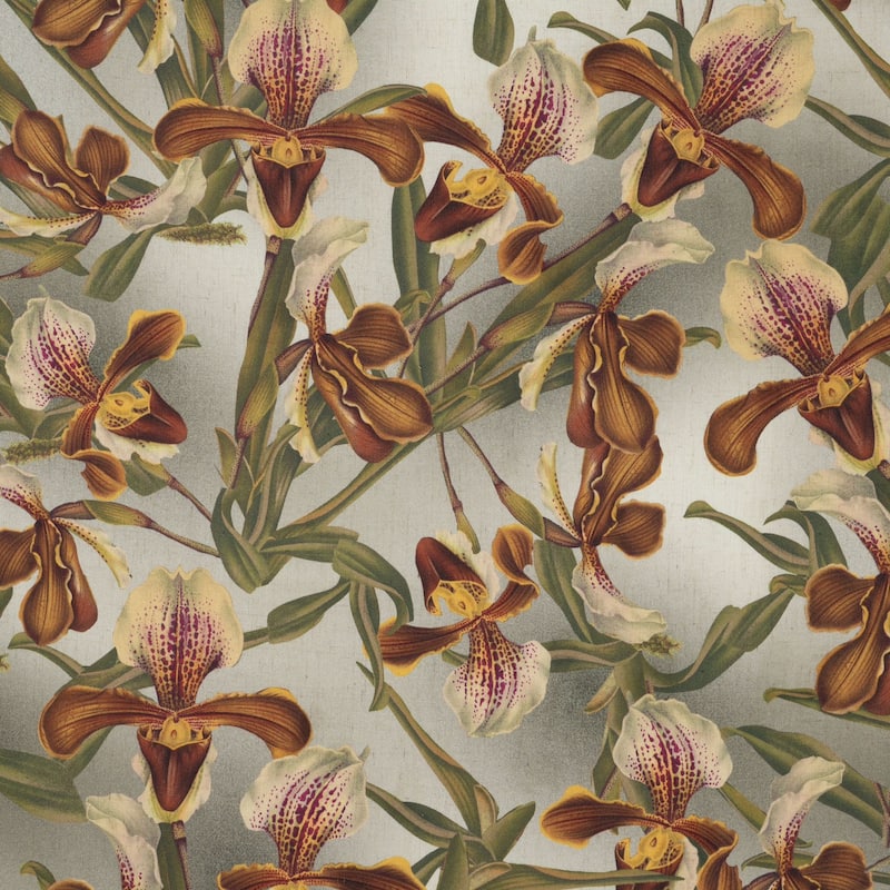 Smithsonian Lady Slipper Floral Throw Pillow
