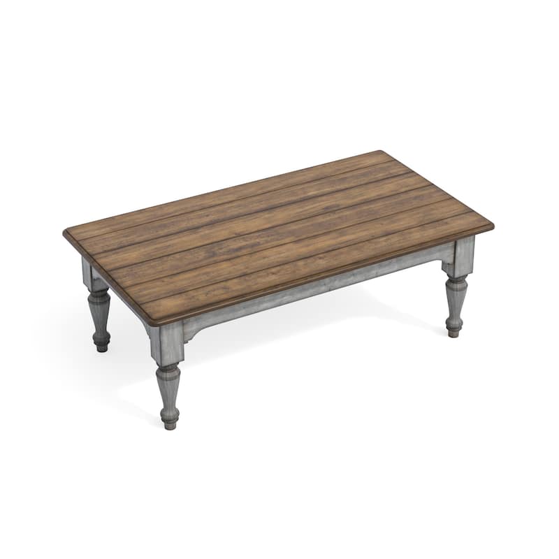 Plymouth Gray Wood Rectangular Coffee Table - 52" x 20" x 28"