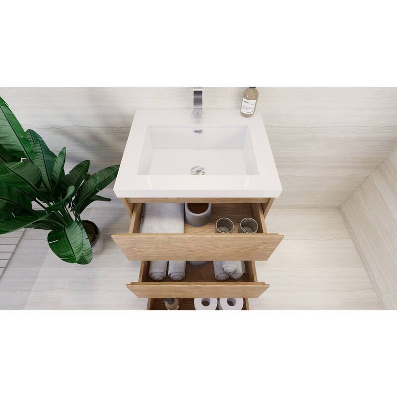 Aron 24'' Freestanding Vanity with Reinforced Acrylic Sink
