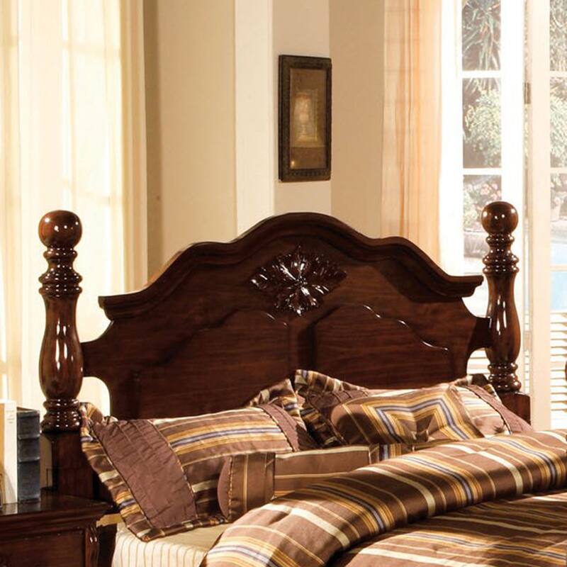 Furniture of America Weston Traditional Pine Four Poster Bed