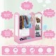 preview thumbnail 14 of 30, Gymax Kids Dress up Storage Hanging Armoire Dresser Costume Closet w/
