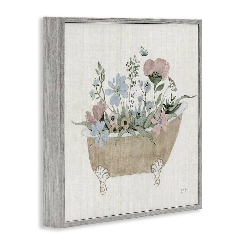 Stupell Rustic Botanicals in Tub Framed Giclee Art Design By Janet Tava