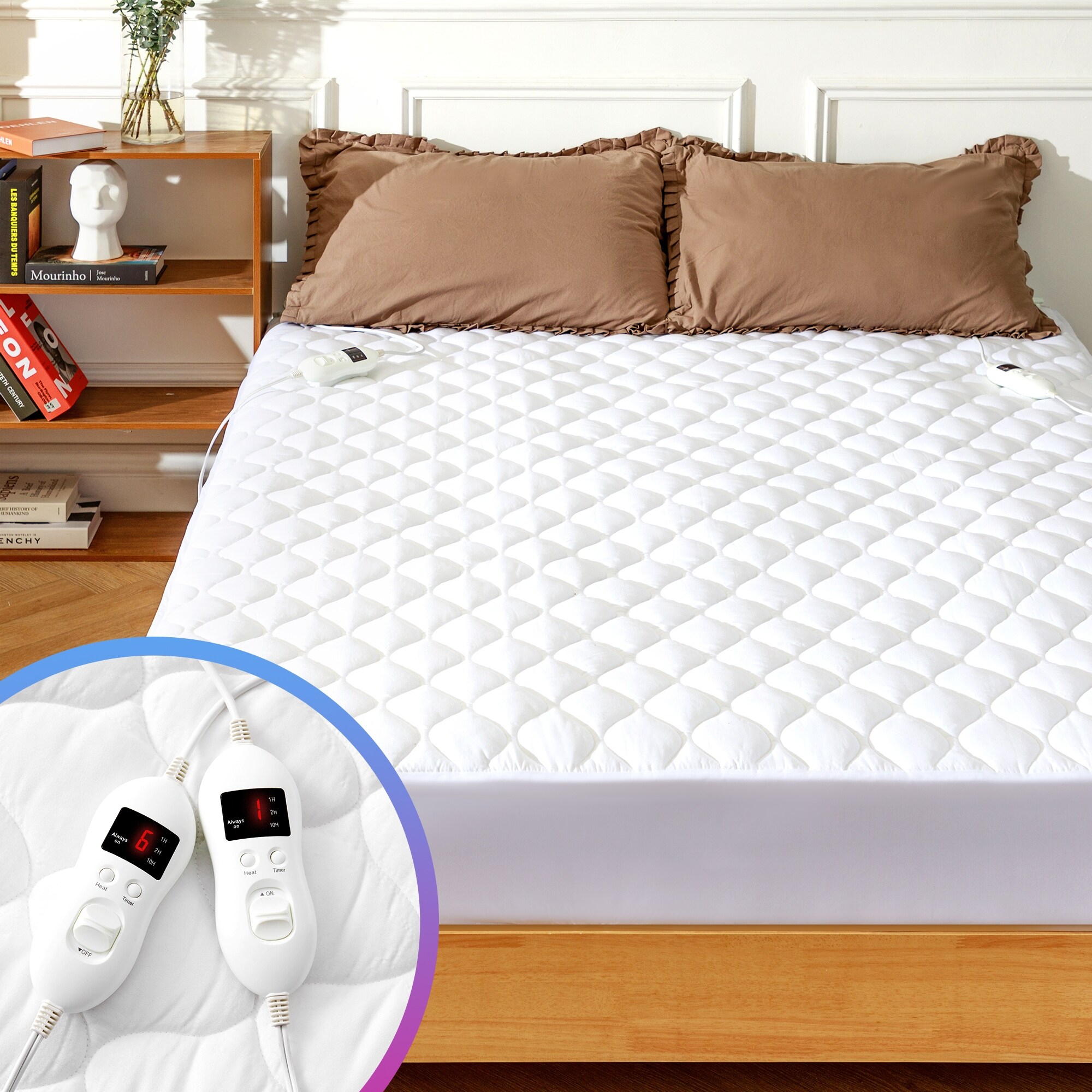 Quilted heated mattress pad queen clearance