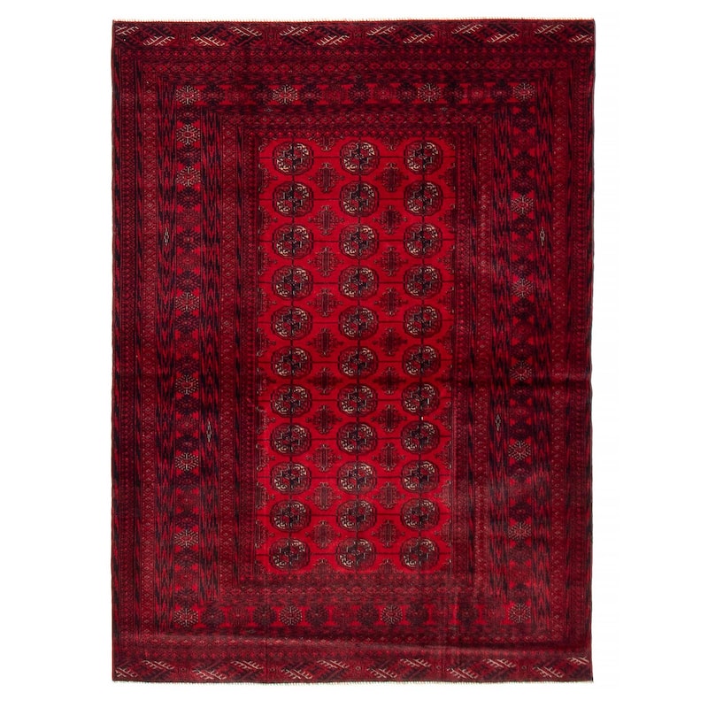 Teimani Red Rug 4'1" x 5'8" - 4'1 x 5'8 - Red - 4'1 x 5'8