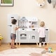 preview thumbnail 1 of 7, Kids 3 in 1 Kitchen Playset with Refrigerator Kitchen Set and Washing Machine - 47.5" x 12" x 35.5" Kids