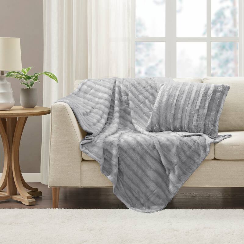 Madison Park Duke Long Fur Throw