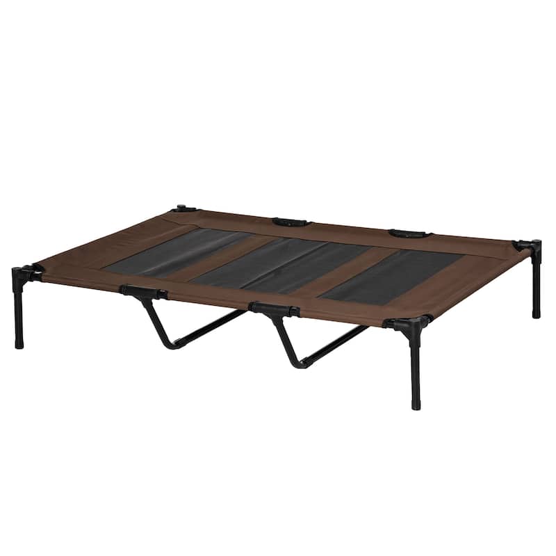 48" x 36" Elevated Breathable Dog Bed Portable Pet Cot w/ Carry Bag Metal Frame Breathable Mesh Indoor and Outdoor