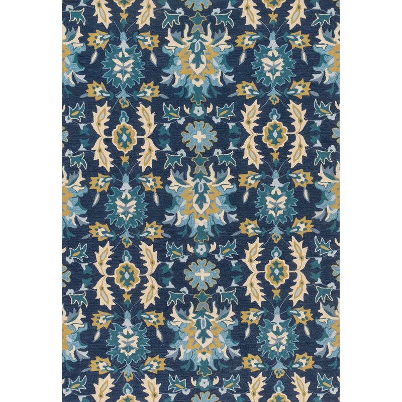 Alexander Home Valentina Hand-hooked Floral Ocean Area Rug