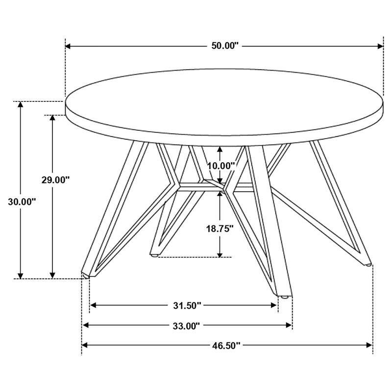 Neil 5-piece Concrete and Grey Round Dining Table Set
