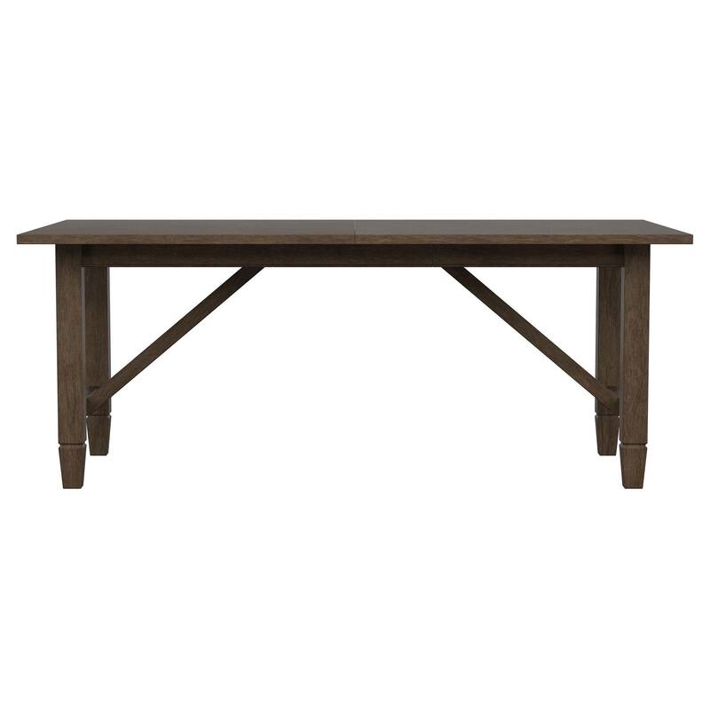 Andy Dining Table, Removable Leaf, Rectangular Brown Wood 76-94 Inch