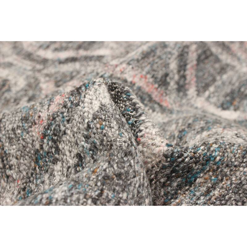 ECARPETGALLERY Flat-Weave Ankara FW Dark Grey Wool Kilim - 5'3 x 7'10