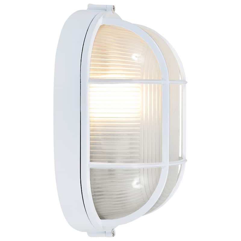 Access Lighting Nauticus Dual Mount - Wet Location Bulkhead - White Finish - Frosted Glass Shade - Incandescent