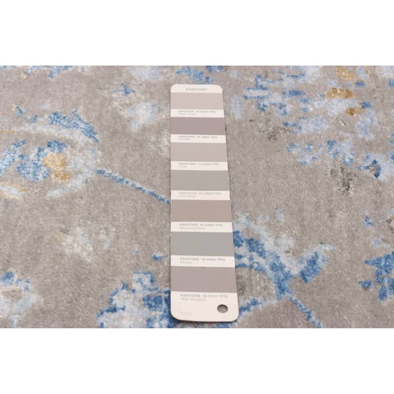 ECARPETGALLERY Hand-knotted Heritage Grey Silk, Wool Rug - 2'7 x 10'0