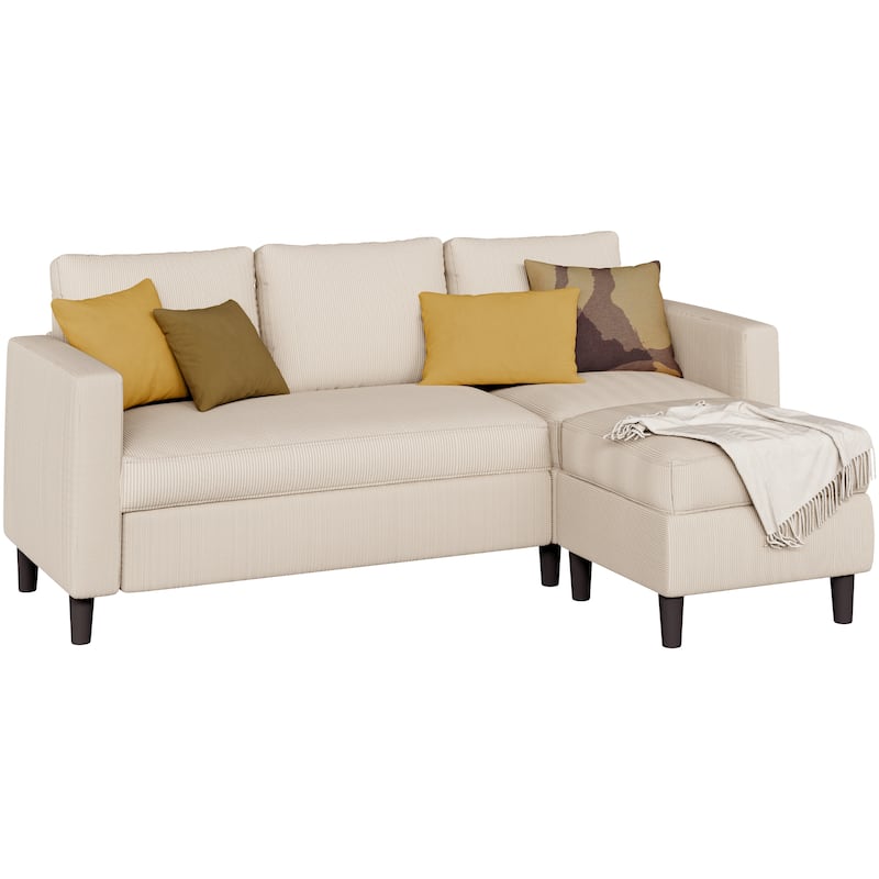 Futzca 74" Convertible Sectional Sofa Couch, Small L-Shaped Sofa