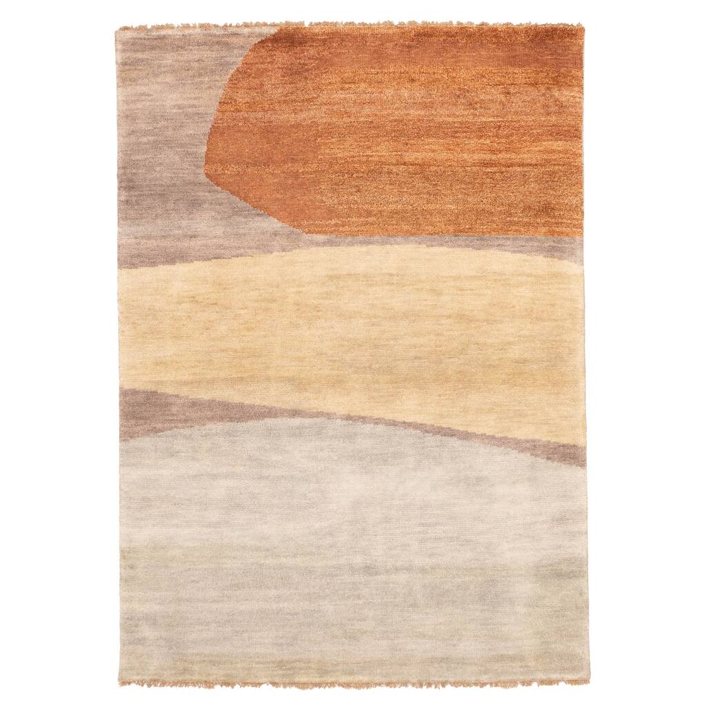 ECARPETGALLERY Hand-knotted Peshawar Ziegler Grey Wool Rug - 4'11 x 6'11