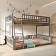 preview thumbnail 3 of 24, Full XL over Queen Size Bunk Bed with Ladder and Guardrails for Kids