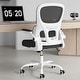 preview thumbnail 9 of 20, Office Chair, Mesh Ergonomic Office Chair with Lumbar Support, Comfy Computer Desk Chair with Flip Armrest Rolling Wheels Black+White