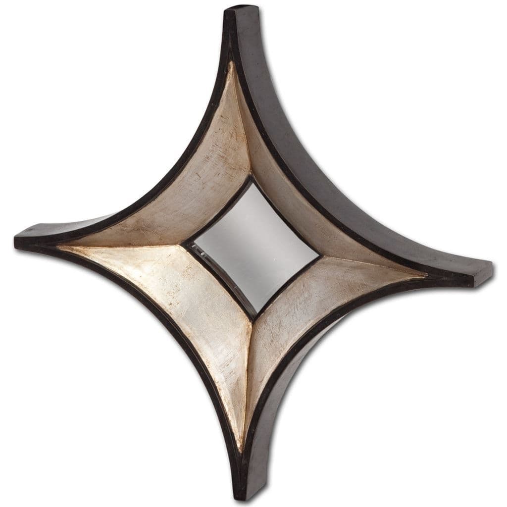 HomeRoots 17" Painted Diamond Accent Mirror Wall Mounted With Frame - 42