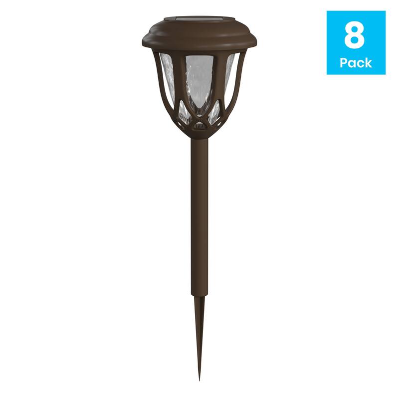 All - Weather Tulip Design Solar Powered LED Garden & Pathway Lights - Set of 8