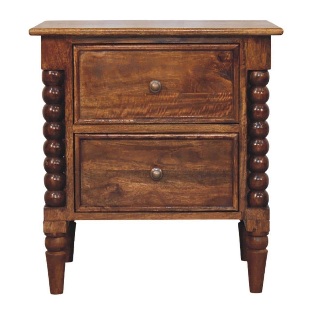 Artisan Furniture Solid Wood Spindle Beaded Bedside Table