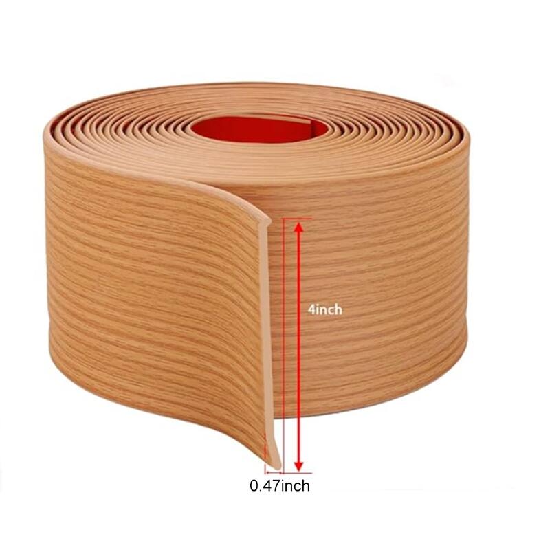 4in x 20ft Self-Adhesive PVC Flexible Baseboard Moulding Trim