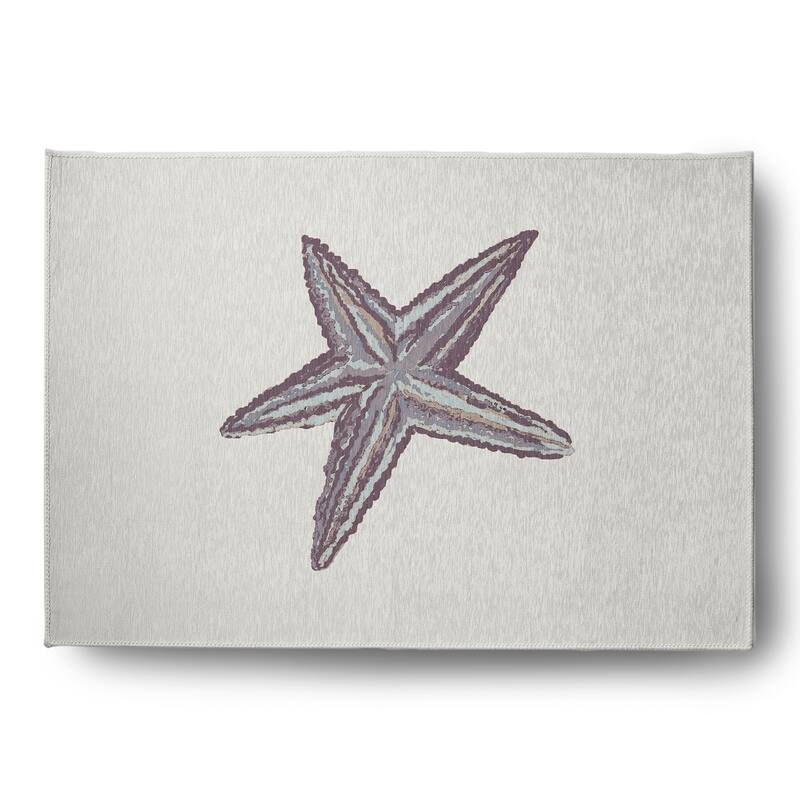 Starfish Nautical Chenille Rug - Dusty Purple - 5' x 7'