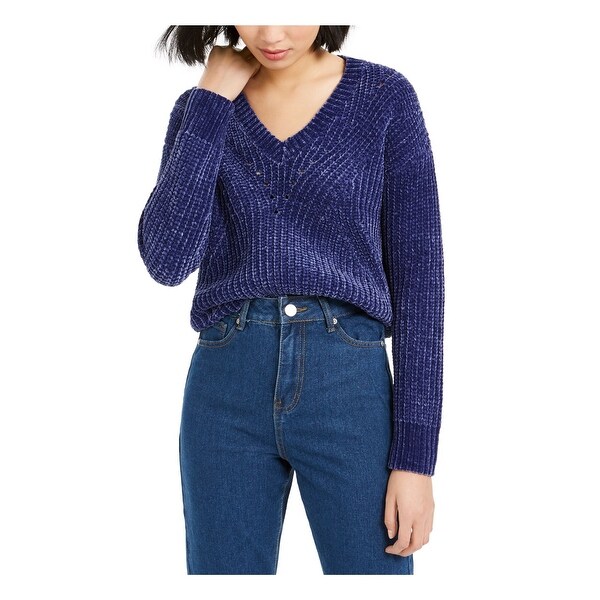 BAR III Womens Purple Long Sleeve V Neck Sweater Size L. Opens flyout.