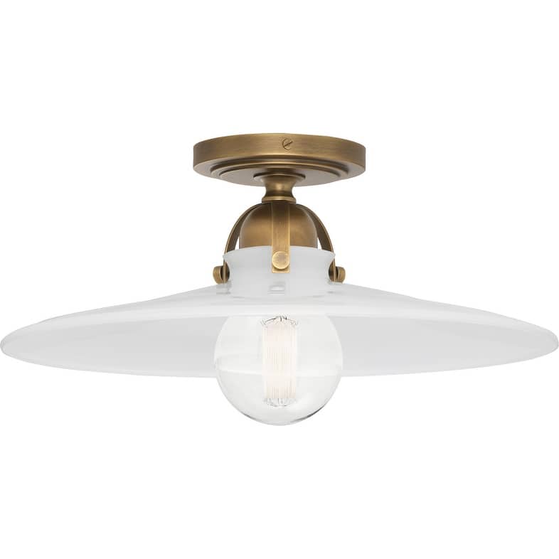 Robert Abbey One Light Flushmount Rico Espinet Arial Warm Brass - Exact Size - Exact Size