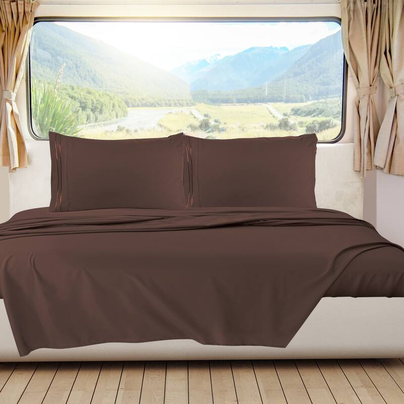 Empyrean Hotel Luxury 6 Piece Sheet Set - Super Soft Bedding Sheets & Pillowcases - Short Queen - Chocolate Brown