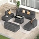 preview thumbnail 59 of 154, FINCATI Outdoor High-back Wicker Patio Sectional Set, 500 lbs Luxury Oversized Conversation Set, Spacious Couch Set