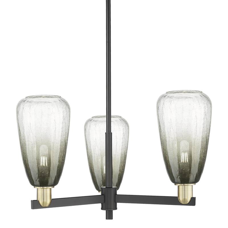 Innovations Lighting 716-3CR-9-18 Brookhaven Almond Chandelier - Black Antique Brass / Slate