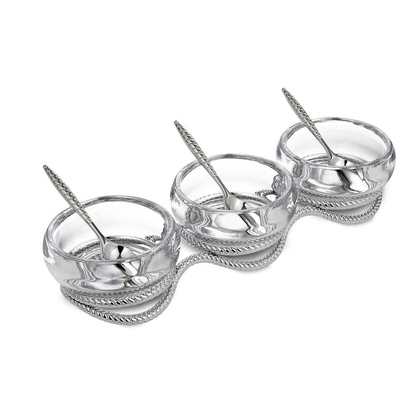 Nambè MT1175 Braid Triple Condiment Set w/ Spoons