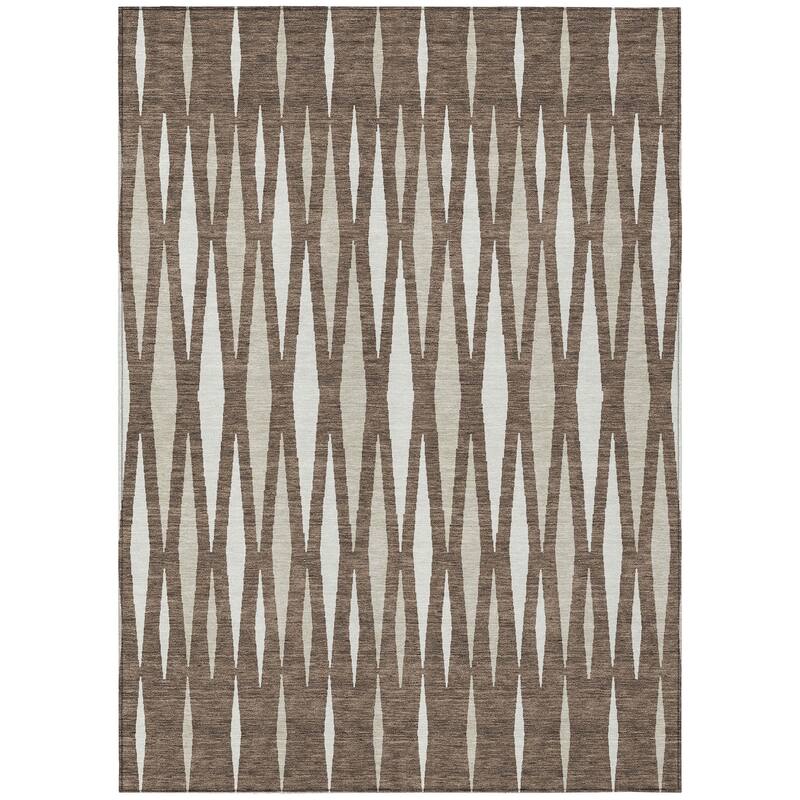 Machine Washable Indoor/ Outdoor Chantille Mosaic Contemporary Rug