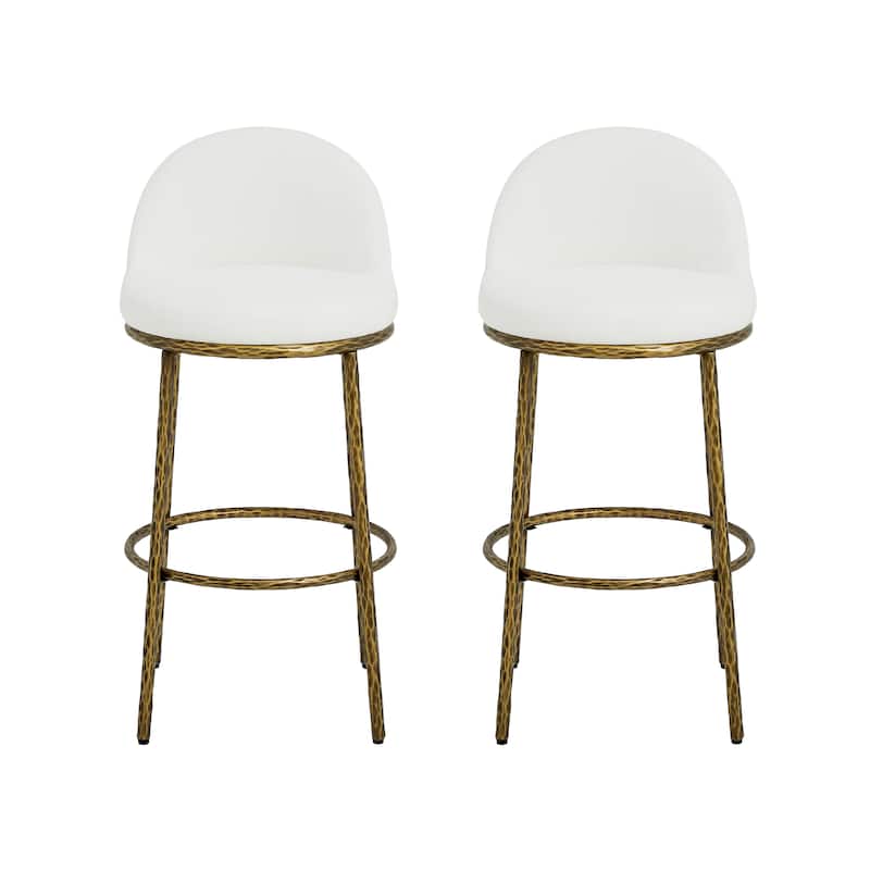 Christopher Knight Home - Altea Modern Upholstered Bar Stool with Forged Metal Legs, Set of 2