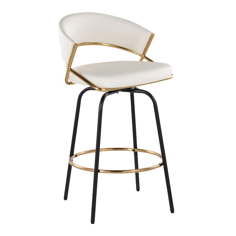 Silver Orchid Tatyana 26" Upholstered Counter Stool with Metal Legs (Set of 2)