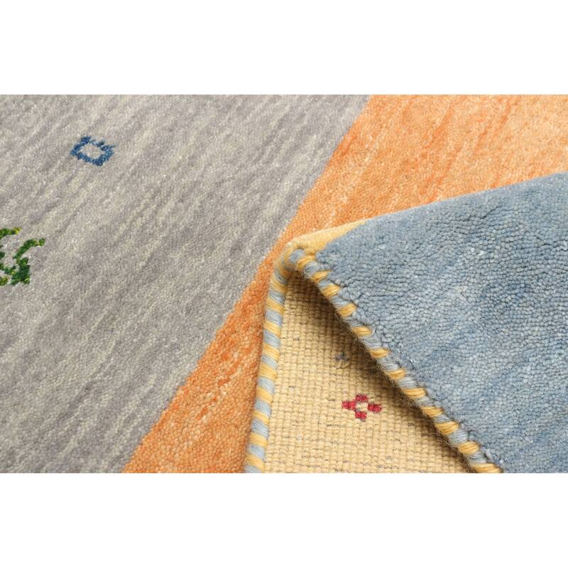 ECARPETGALLERY Hand Loomed Kashkuli Gabbeh Grey Wool Rug - 2'7 x 9'8