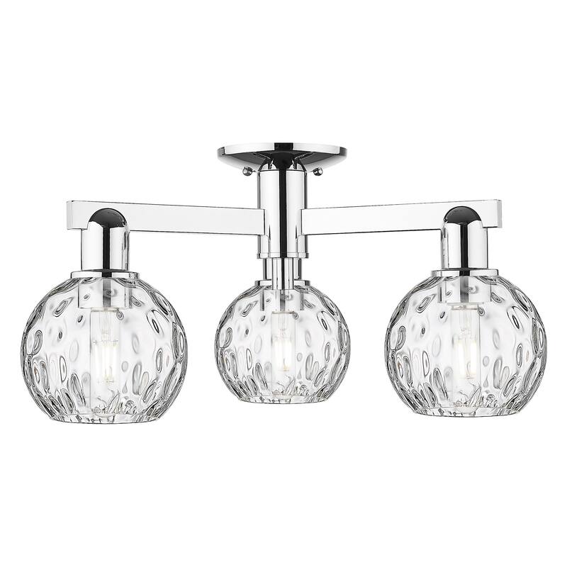 Innovations Lighting 716-3F-10-24 Athens Water Glass Semi-Flush Athens - Polished Chrome / Clear Water Glass