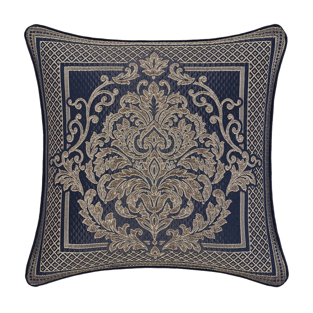 J. Queen New York Excelsior Royal Blue 20" Square Decorative Throw Pillow