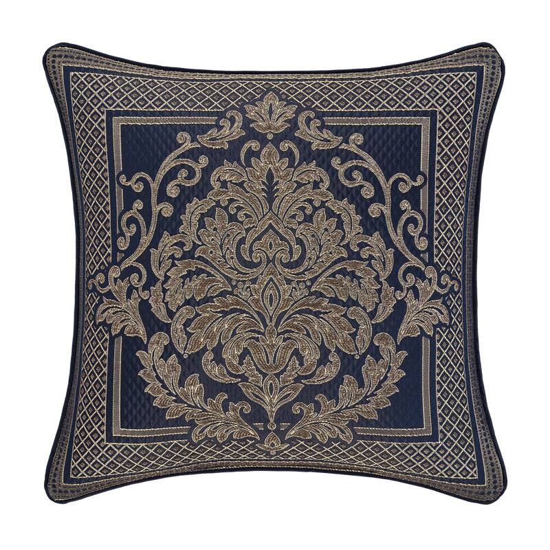 J. Queen New York Excelsior Royal Blue 20" Square Decorative Throw Pillow
